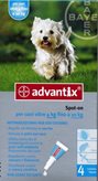 Advantix Spot-on per cani da 4 a 10kg 4 pipette (4 x 1,0ml)