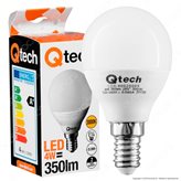 Qtech Lampadina LED E14 4W MiniGlobo P45 - Colore : Bianco Caldo