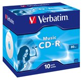Verbatim CD-R Music 700MB 80 Minuti cake AZO 16X Vergini Vuoti CD -R Originali Box Jewel Case 43365
