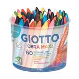 Pastelloni cera maxi giotto - 60 pz/12 colori in barattolo