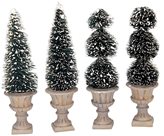 Lemax cone-shaped &amp; sculpted topiaries, set of 4