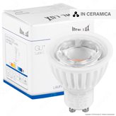 Ideal Lux Lampadina LED GU10 8W COB Faretto Spotlight in Ceramica e Vetro 38° - mod. 189062