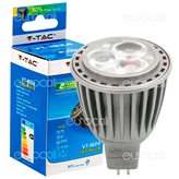 V-Tac VT-1824 Lampadina LED GU5.3 7W Faretto Bulbo - Colore : Bianco Naturale