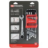Metric jointed ratchet combination wrenches set in portable case (12 pcs.) - Pieces per pack : 12// number of packs : 1// Total pieces : 12