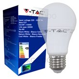LAMPADINA LED V-Tac E27 10 WATT = 60 WATT BULB A60-Bianco Caldo