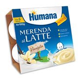 Merenda Al Latte Vaniglia Humana 4x100g