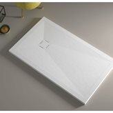 Piatto Doccia in Resina Rettangolare Effetto Pietra Colore Bianco Spessore 3 cm - Misura : 80x90 cm