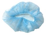 Cuffia monouso "PLISSE" in TNT azzurro - rotonda, con elastico - cf 100 pz