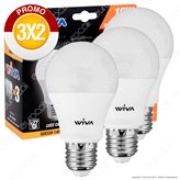 Wiva Tripack Lampadina LED E27 15W Bulb A60 - Confezione 3 Lampadine ⭐️PROMO 3X2⭐️ - Colore : Bianco Freddo