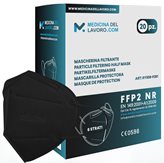 FFP2 Nera Maschera Facciale Protettiva, BFE 95% - 20 pz