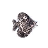 Distanziatore Tibetano Decorato Pesce color Argento 2.35x0.5 cm - 1 pz.