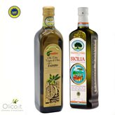 Zwei native Olivenöle extra IGP: Toscano und Sicilia 750 ml + 500 ml