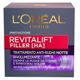 L'Oréal Paris Revitalift Filler Trattamento Viso Notte Antirughe Rivolumizzante con Acido Ialuronico