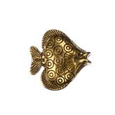 Distanziatore Tibetano Decorato Pesce color Oro 2.35x0.5 cm - 1 pz.