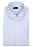 Classic shirt popeline cotton checkered white and blue Napoli Finamore 1925 - Size : 41