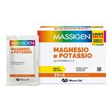 Massigen Magnesio e Potassio 24+6 Buste Gusto Arancia Rossa - Integratore alimentare con sali minerali e vitamine A C E