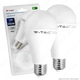 V-Tac VT-2117 Duo Pack Confezione 2 Lampadine LED E27 15W Bulb A65 - SKU 7300 / 7301 / 7302 - Colore : Bianco Caldo