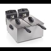 Friggitrice elettrica doppia in acciaio inox professionale capacitÃ  3+3 lt