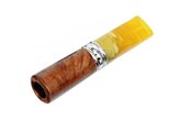 Acrylic amber and briar Toscano cigars mouthpiece with 9mm filter