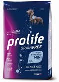Crocchette per cani Prolife grain free sensitive sole pesce e patate adult mini nutrigenomic 2 Kg