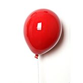 Creativando Palloncino decorativo in ceramica The Balloons si fissa a muro ed e orientabile 18x24cm colore ROSSO