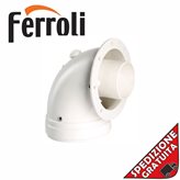Kit Scarico Fumi Ferroli Curva Coassiale 90 girevole 360 con passo 45, 100/60
