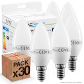 30 Lampadine LED V-Tac VT-2246 Super Saver Pack E14 5,5W Candela - Pack Risparmio - Colore : Bianco Naturale