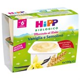 Hipp Biologico Merenda Latte Vaniglia E Semolino 4x100g