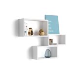 Mobili Fiver Set di 3 cubi da parete, Giuditta, Bianco Frassino