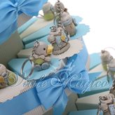 Torta Portaconfetti con Portachiavi Baby Celeste - ARTICOLO : Torta da 35 Pezzi
