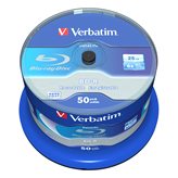 Verbatim 50 Blu Ray BD-R SL 25GB 6X White Blue Surface Hard Coat - 43838