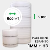 Bobina Polietilene Espanso + HD spessore 1 altezza 100 cm lunghezza 500 metri