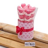 Box Marshmallow Heart con Caramelle Trecce e Cuori Fucsia