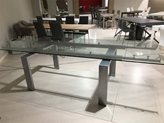 Glaze metallo tavolo allugabile - Piana e allunga : Vetro trasparente