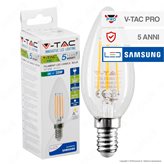 V-Tac PRO VT-254 Lampadina LED E14 4W Candela Filament Chip Samsung - SKU 272