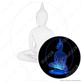 Buddha - Placca in Plexiglass Trasparente Effetto 3D Incisa al Laser Made in Italy