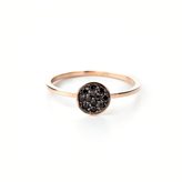 Anello cerchio in oro rosa con zirconi neri - <b>Taglia dell'anello:</b> M 66
