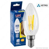 Life Lampadina LED E14 Filament 6.5W Candle C35 Candela in Vetro Trasparente - mod. 39.920023C27 / 39.920023N40 - Colore : Bianco Naturale
