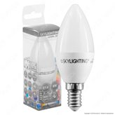 SkyLighting Lampadina LED E14 8W Candela - mod. C37CPA-1408 - Colore : Bianco Caldo