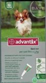 Bayer Advantix Cani_4 Pipette - peso : da 4 Kg. a 10 Kg.