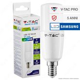 V-Tac PRO VT-248 Lampadina LED E14 8W Tubolare T37 Chip Samsung - SKU 268 / 269 - Colore : Bianco Naturale