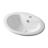 Lavabo da incasso soprapiano ovale L 56 x p 46 bianco in ceramica