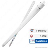 V-Tac PRO VT-122 SMD Tubo LED Nano Plastic T8 G13 18W Chip Samsung Lampadina 120cm - SKU 672 / 673 - Colore : Bianco Naturale