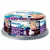 Philips DVD-R Inkjet Fullsurface Printable 4,7GB 16X 120 Minuti Print Stampabili in campana da 25 pezzi -  DM4I6B25F-00