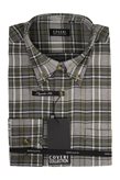 Coveri Collection Camicia scozzese uomo button down in flanella rasata - XL / Grigio