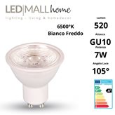 Lampada Faretto Spotlight  LED 7W GU10 Bianco Freddo 220v PAR16 spot dicroica lampadina