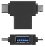 Adattatore a T USB-A, Micro-B e USB-C™ Nero