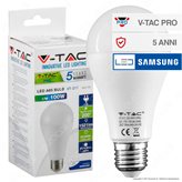 V-Tac PRO VT-217 Lampadina LED E27 17W Bulb A66 Chip Samsung - SKU 162 / 163 / 164 - Colore : Bianco Caldo