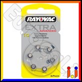 Rayovac Extra Misura 10 - Confezione 6 Batterie per Protesi Acustiche