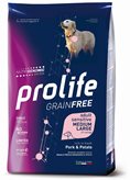 Crocchette per cani Prolife sensitive grain free maiale fresco e patate adult medium/large nutrigenomic 10 Kg